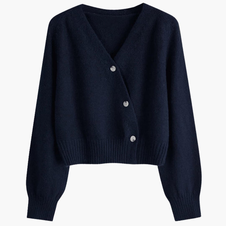 Cardigan Asymmetrical Cropped Knit
