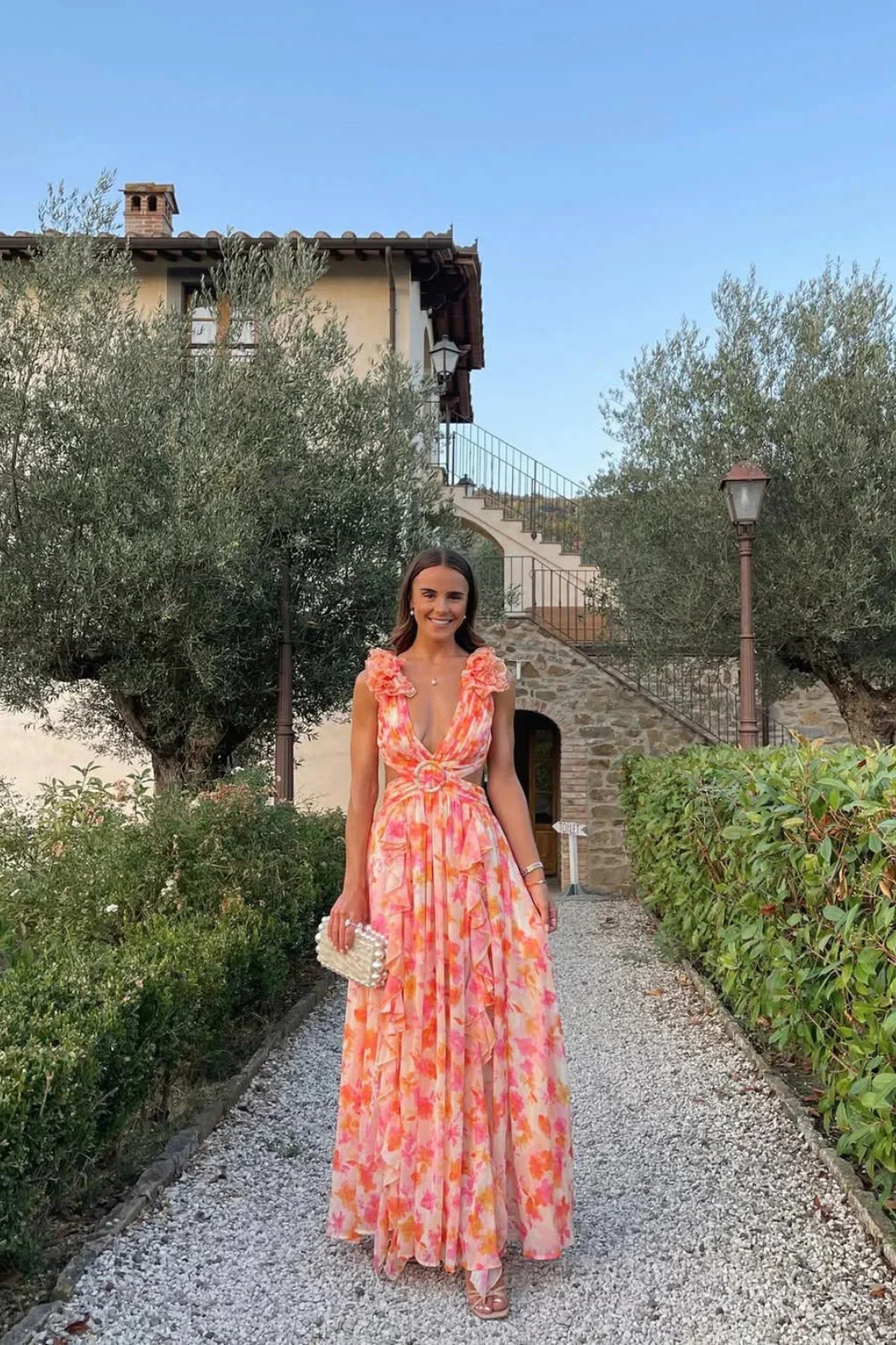 Fionnuala | Women Floral Ruffle Wedding Guest Dress