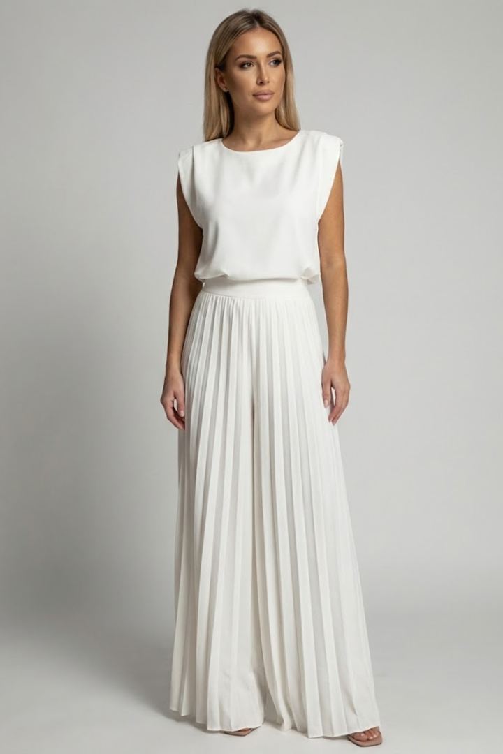 Muriel | Women Pleated Wide Leg Two Piece Set