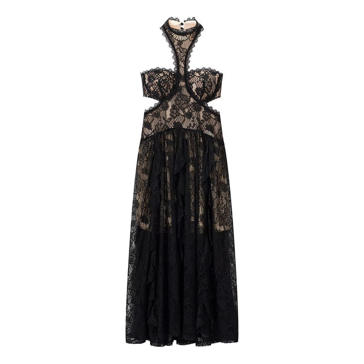 Hero | Women Lace Cutout Halter Wedding Guest Dress