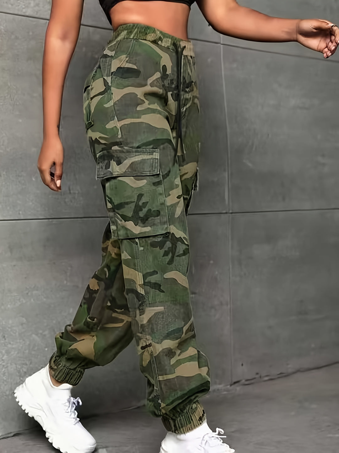 Stylish Camo Cargo Pants for Women with Plus Size Cute Casual Style