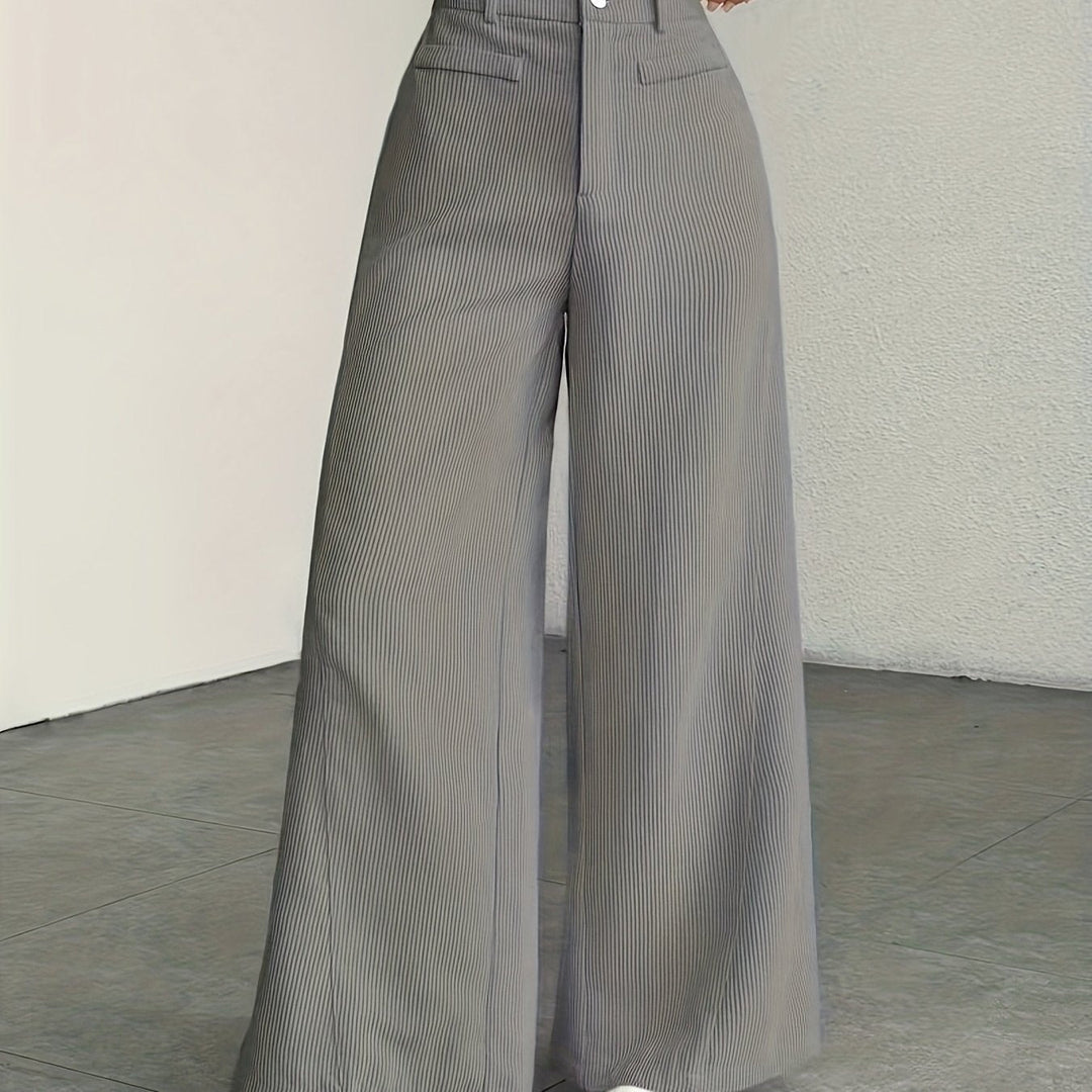 Endelyn | Women High Waist Corduroy Flowy Pants