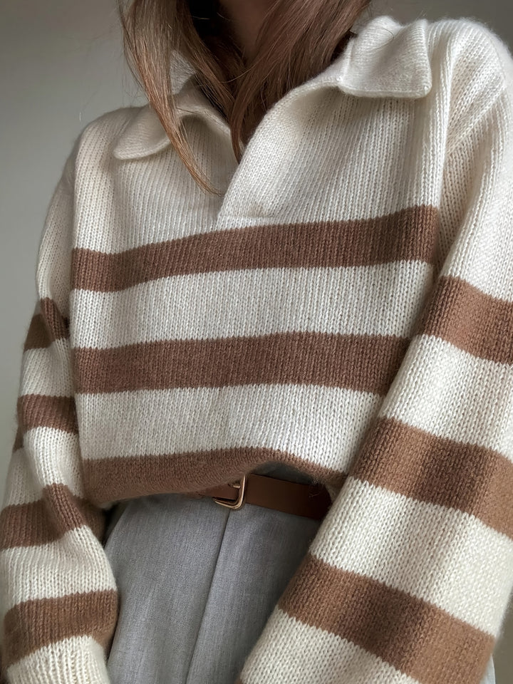 Edeline | Women Striped V Neck Sweater