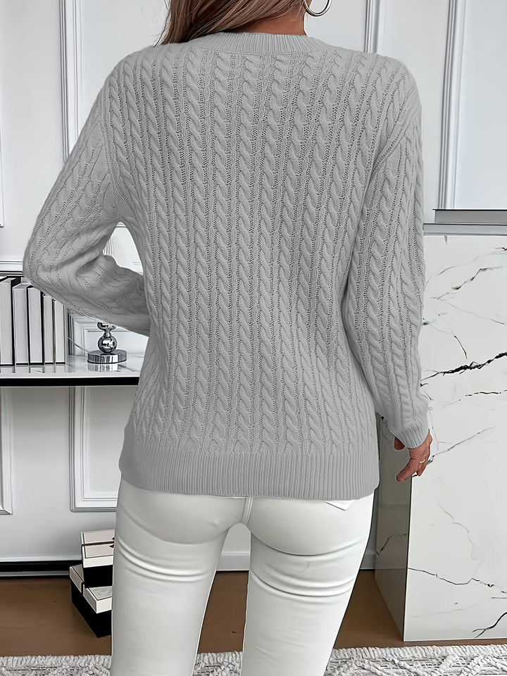Aeron | Women Crew Cable Knit Pullover