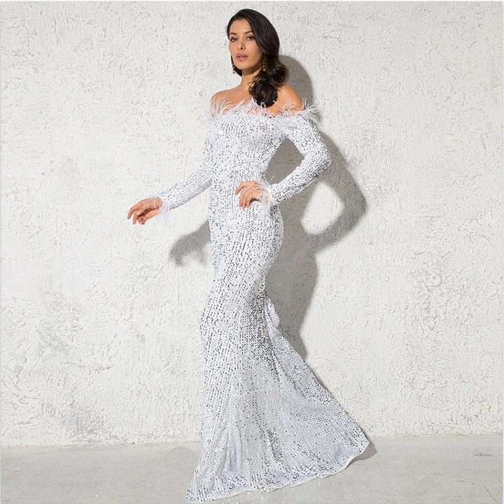 Ambrosine | Women Off Shoulder Sequin Dress