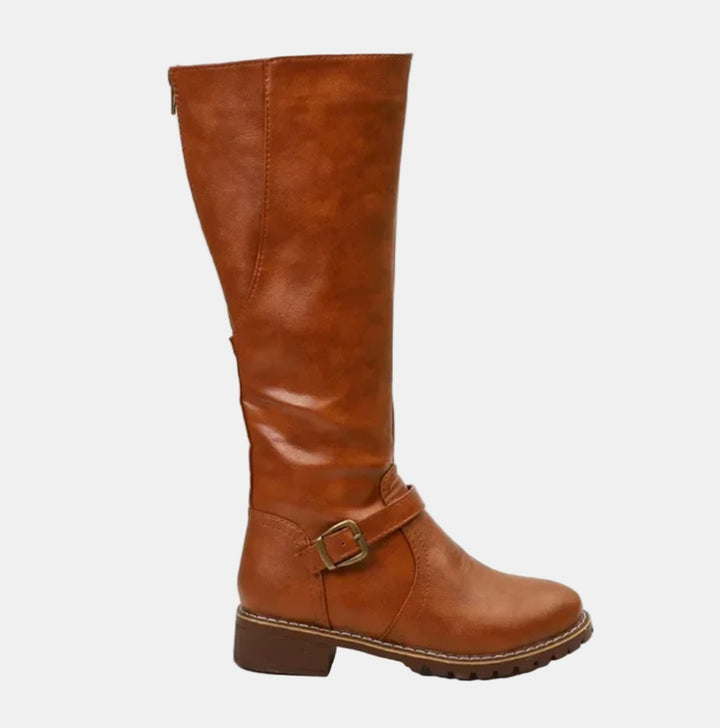 Aelfburg | Women Buckle Accent Knee High Boots