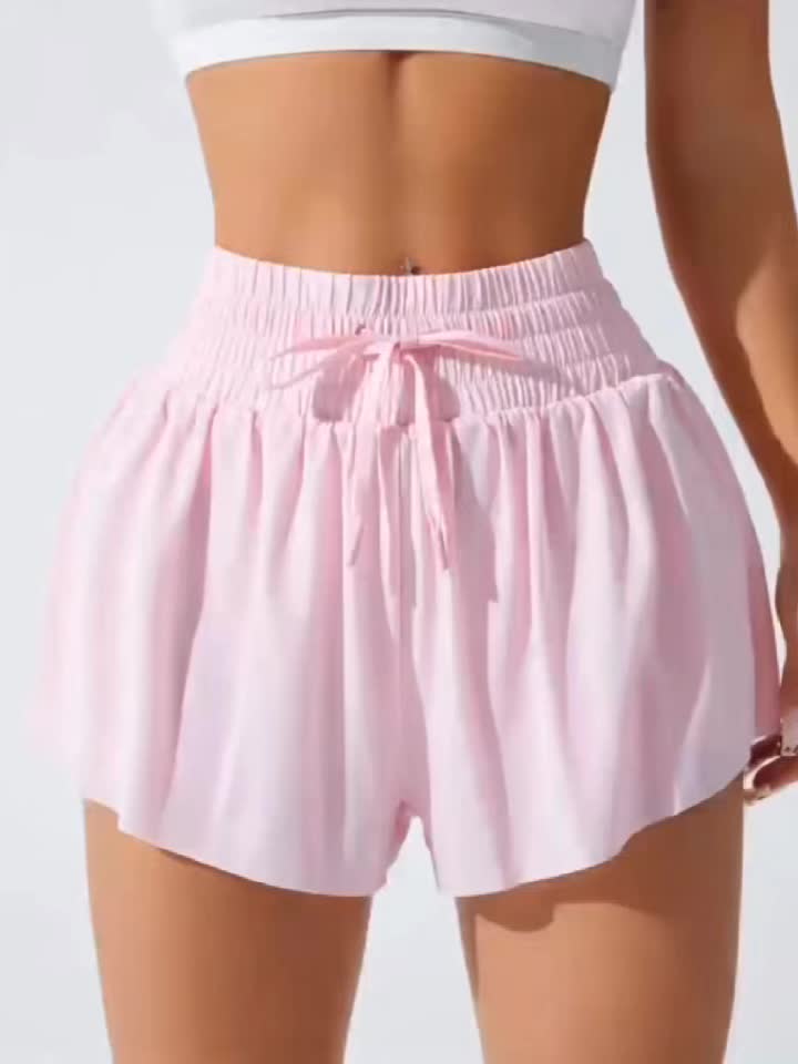 Poppy | Women's Knit Smocked Casual High Waisted Shorts