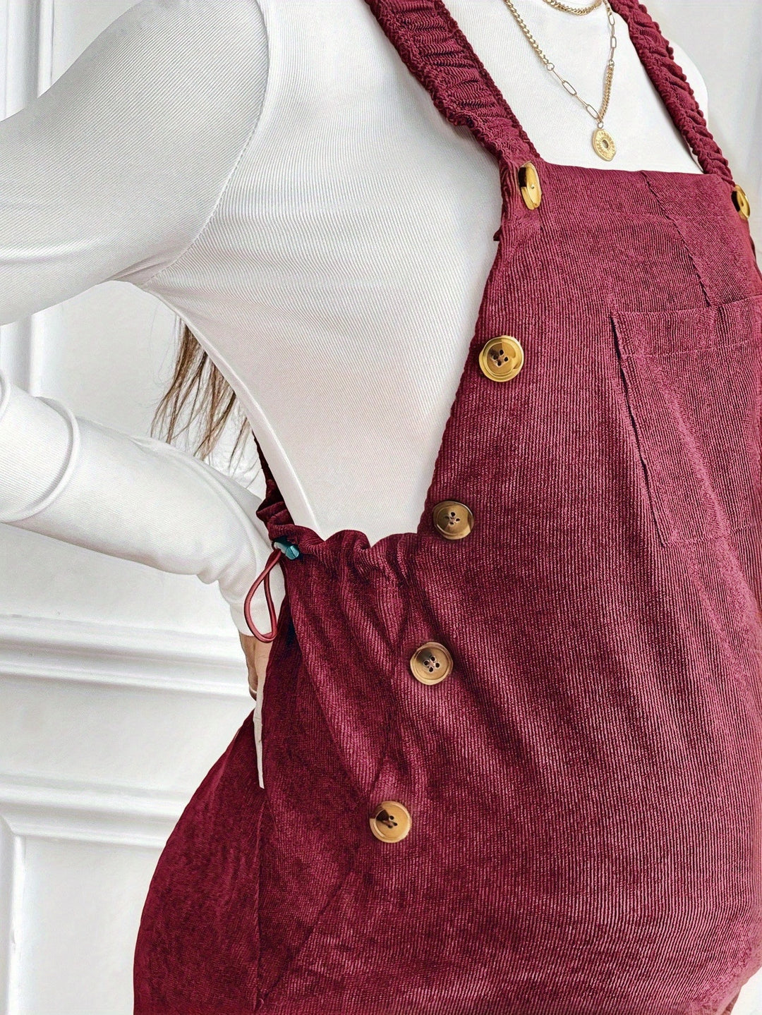 Alice | Women's Corduroy Square Neck Sleeveless Casual Overalls