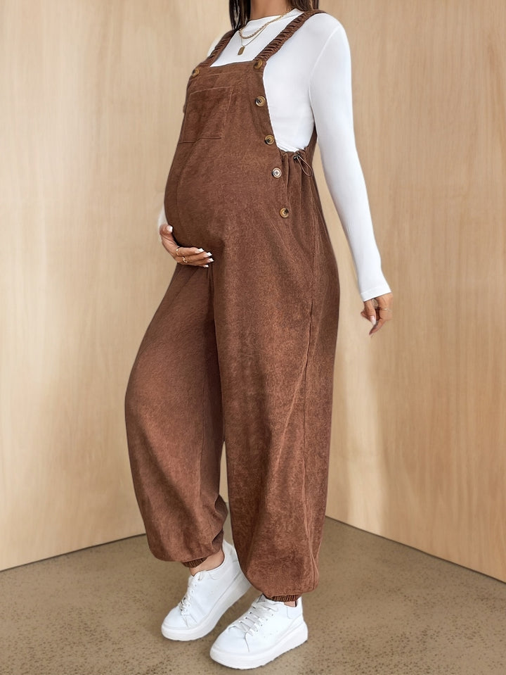 Alice | Women's Corduroy Square Neck Sleeveless Casual Overalls
