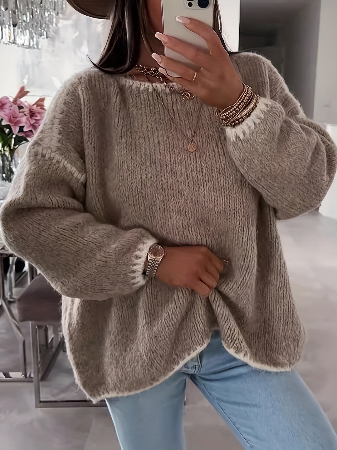 Ansley | Women Boat Neck Pullover Sweater