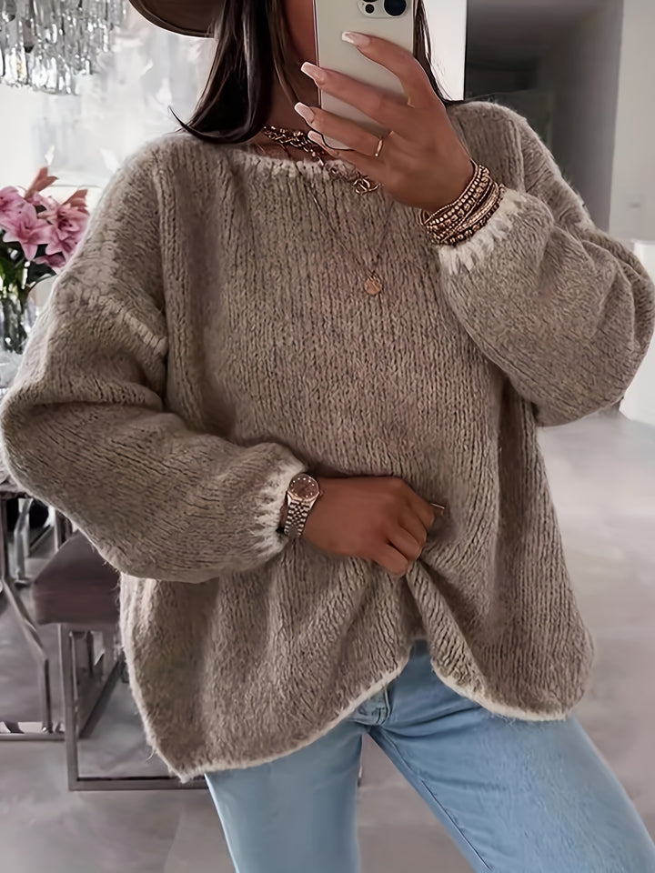 Ansley | Women Boat Neck Pullover Sweater