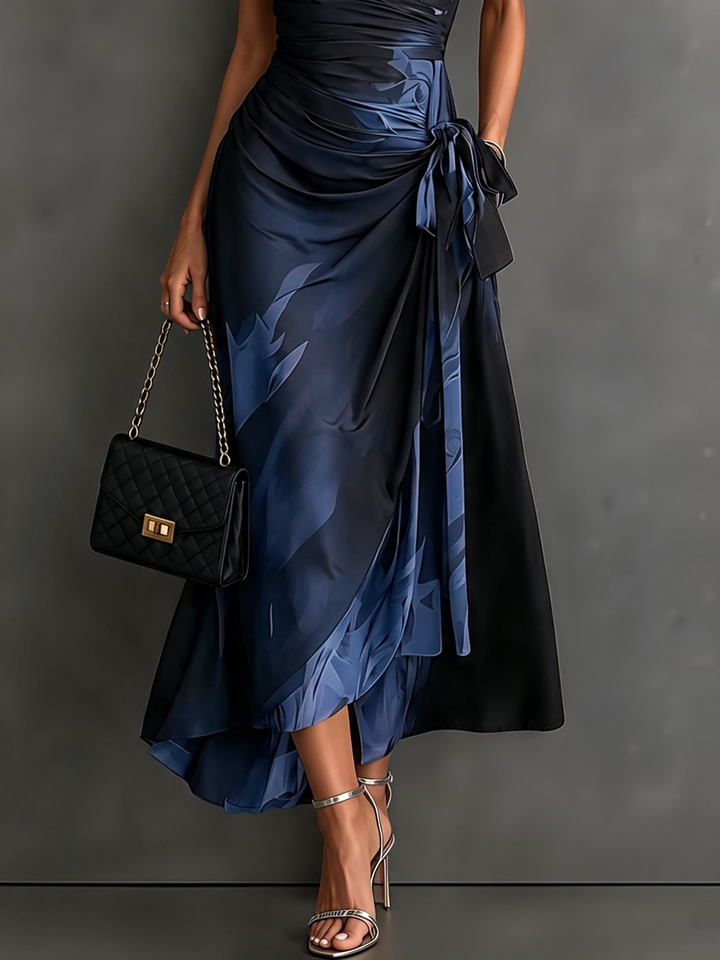 Wrenna | Women Wrap Collar Midi Dress