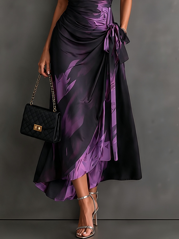 Wrenna | Women Wrap Collar Midi Dress