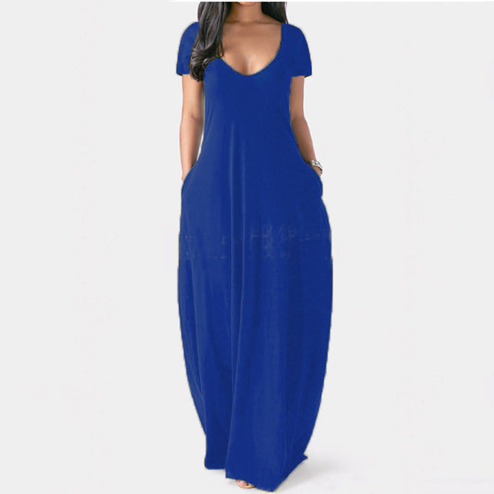 Hilda | Women V Neck Pocket Maxi Dress