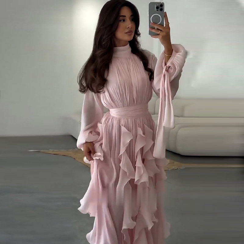 Mildred | Women High Neck Ruffle Formal Maxi Dress