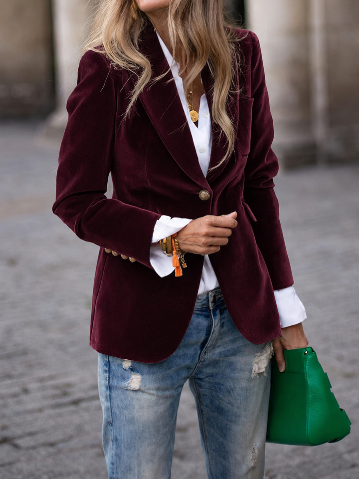 Jana | Women's Plus Size Velvet Blazer