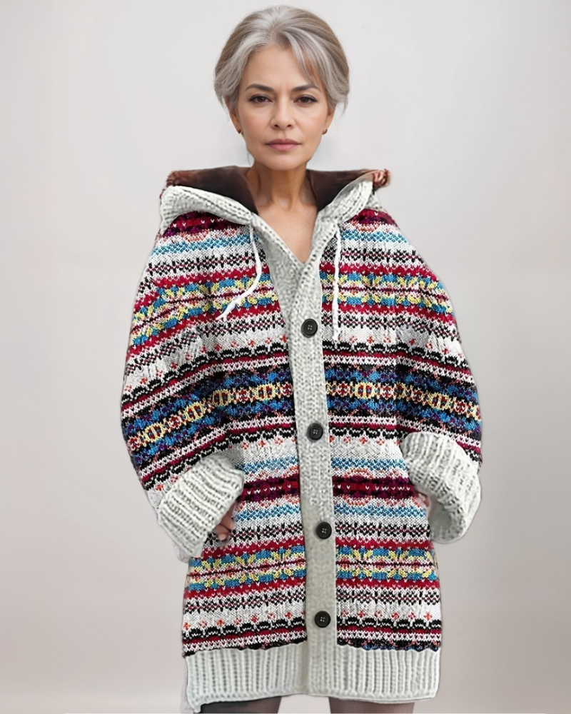 Pandora | Women Hooded Fair Isle Cardigan