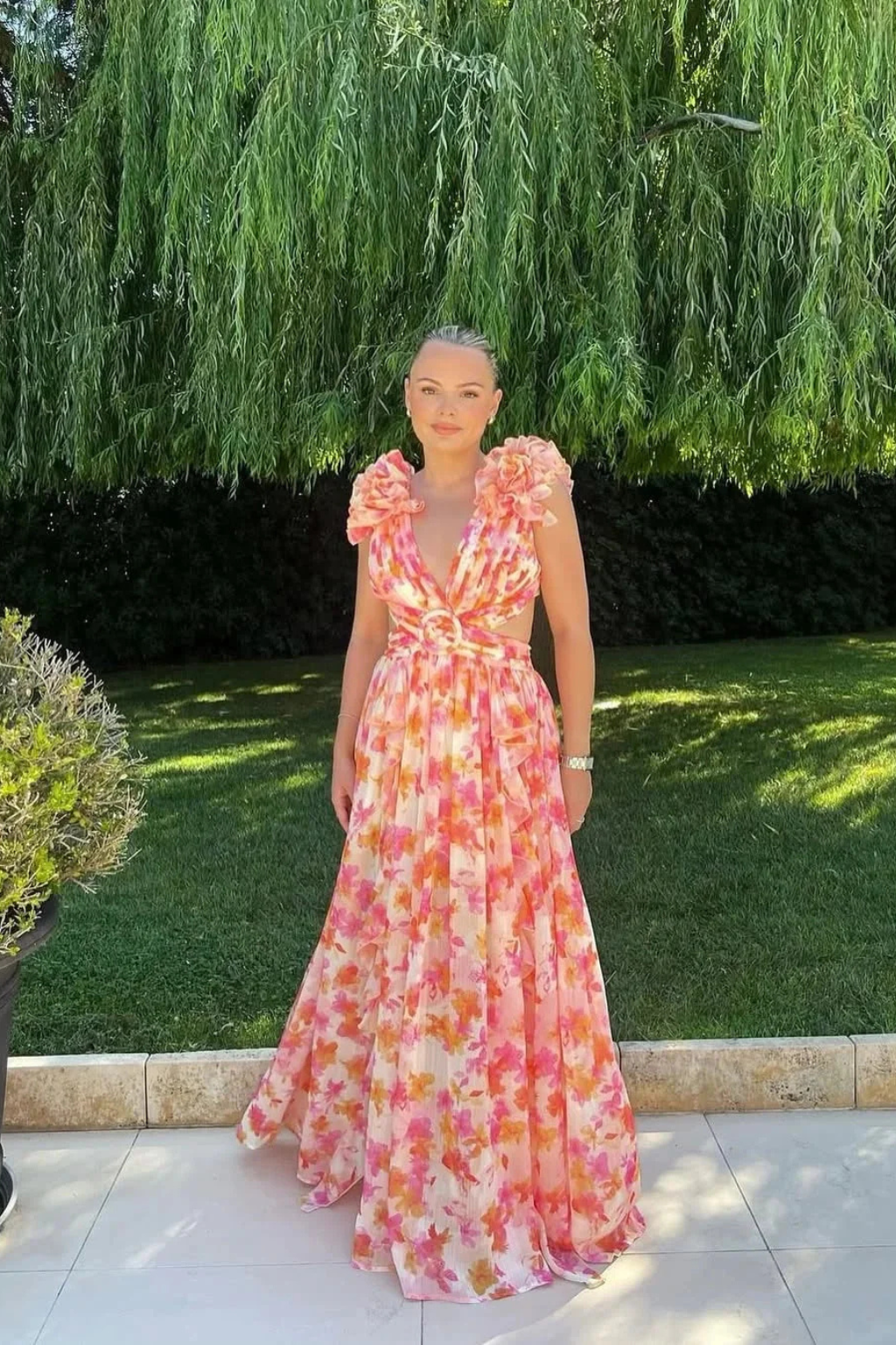 Fionnuala | Women Floral Ruffle Wedding Guest Dress