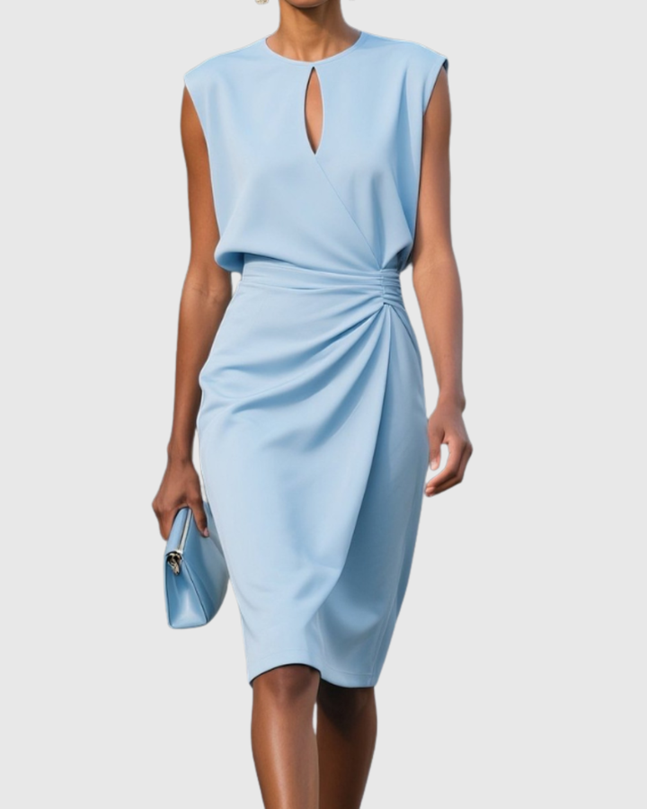 Madison | Women's High Neck Sleeveless Cocktail Midi Dress