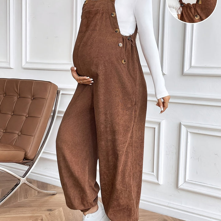 Alice | Women's Corduroy Square Neck Sleeveless Casual Overalls