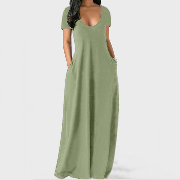 Hilda | Women V Neck Pocket Maxi Dress