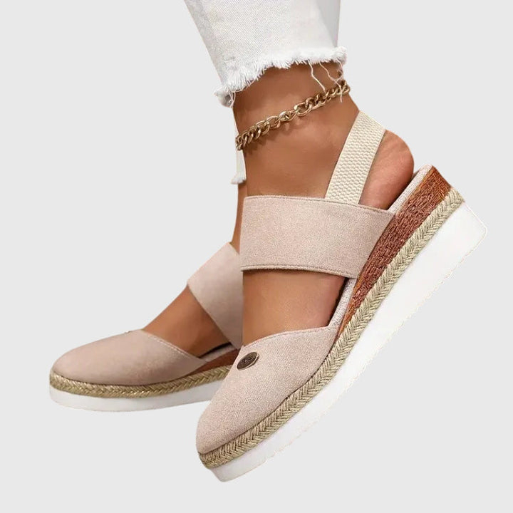 Magnolia | Women's Beaded Stretchy Vacation Cushioned Ankle Strap Sandals