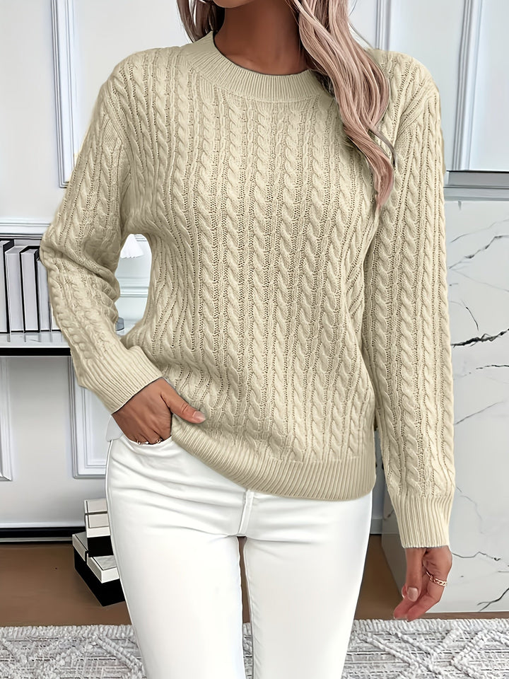 Aeron | Women Crew Cable Knit Pullover