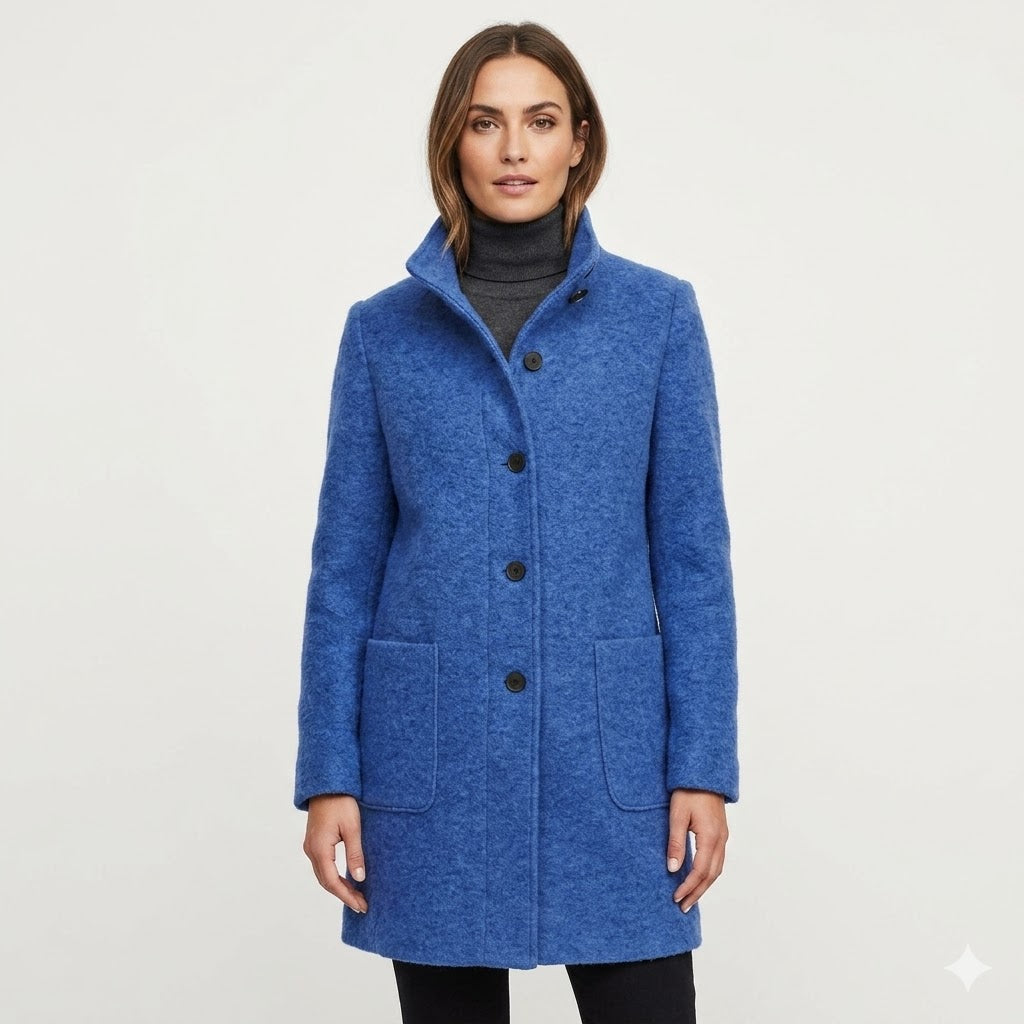 Demelza | Women Stand Collar Button Front Winter Coat