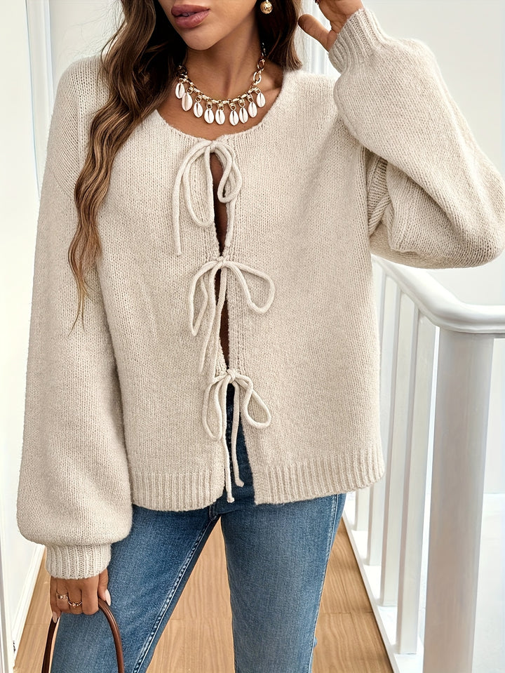 Cozy Apricot Fall Sweater Cardigan for Women with Cardigan