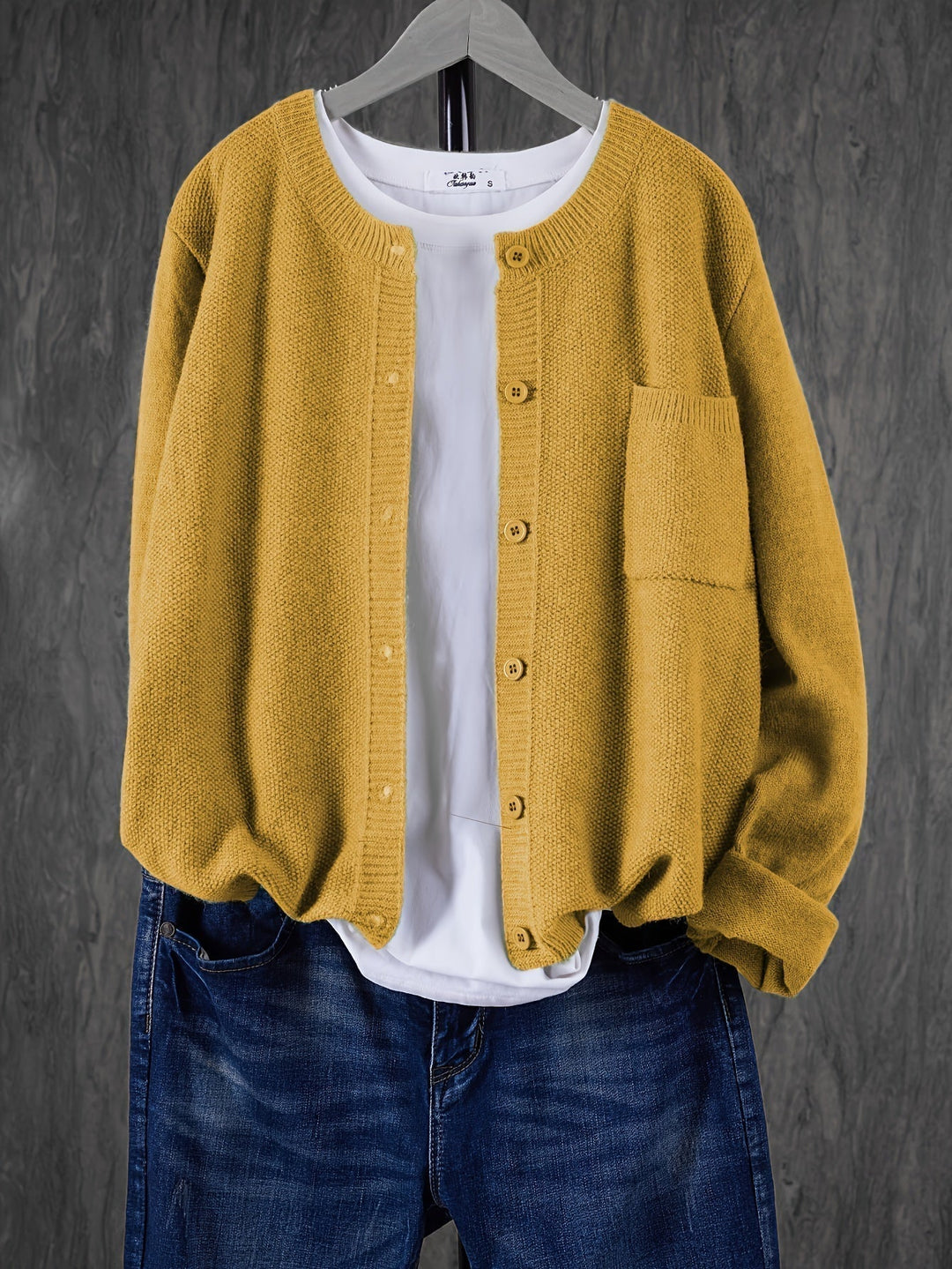 Stylish Cardigan Sweater for Women with Crew Neck Pockets Plus Size Casual Style