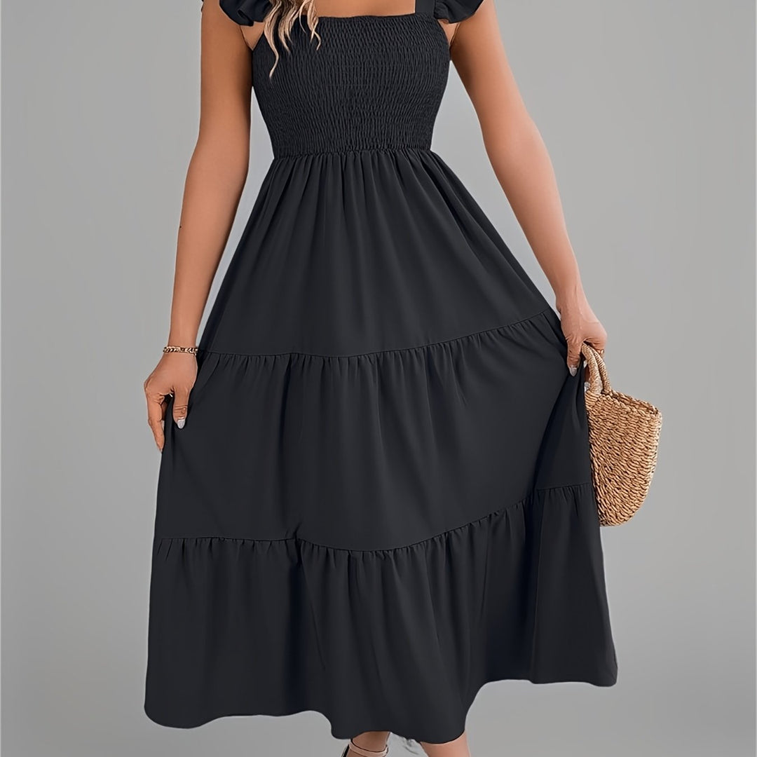 Iris | Women's Wedding Guest Tiered Midi Dress