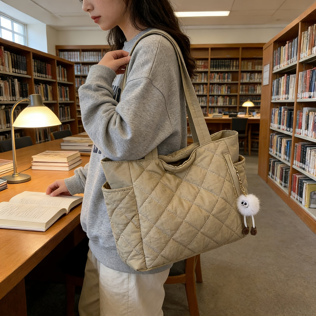 Werburga | Women Quilted Nylon Tote Bag