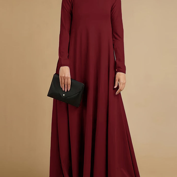 Nancy | Women's Knit High Neck Long Sleeve Casual Maxi Dress
