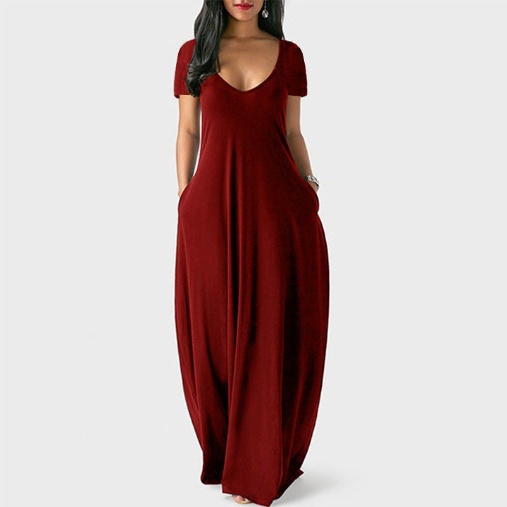 Hilda | Women V Neck Pocket Maxi Dress