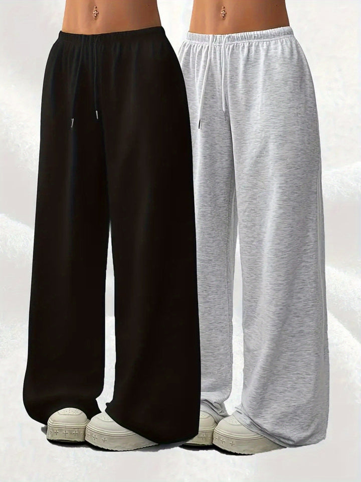 Elegant Black Knit Two Piece Set for Women with Casual Style
