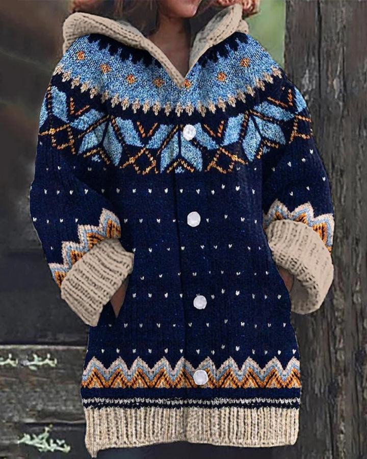 Pandora | Women Hooded Fair Isle Cardigan