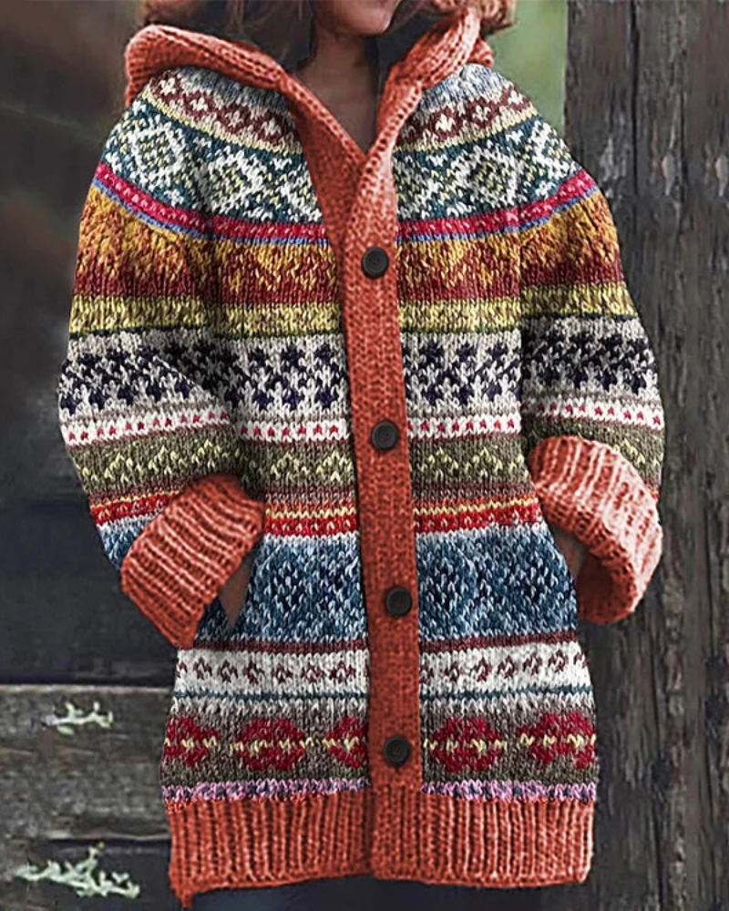 Pandora | Women Hooded Fair Isle Cardigan