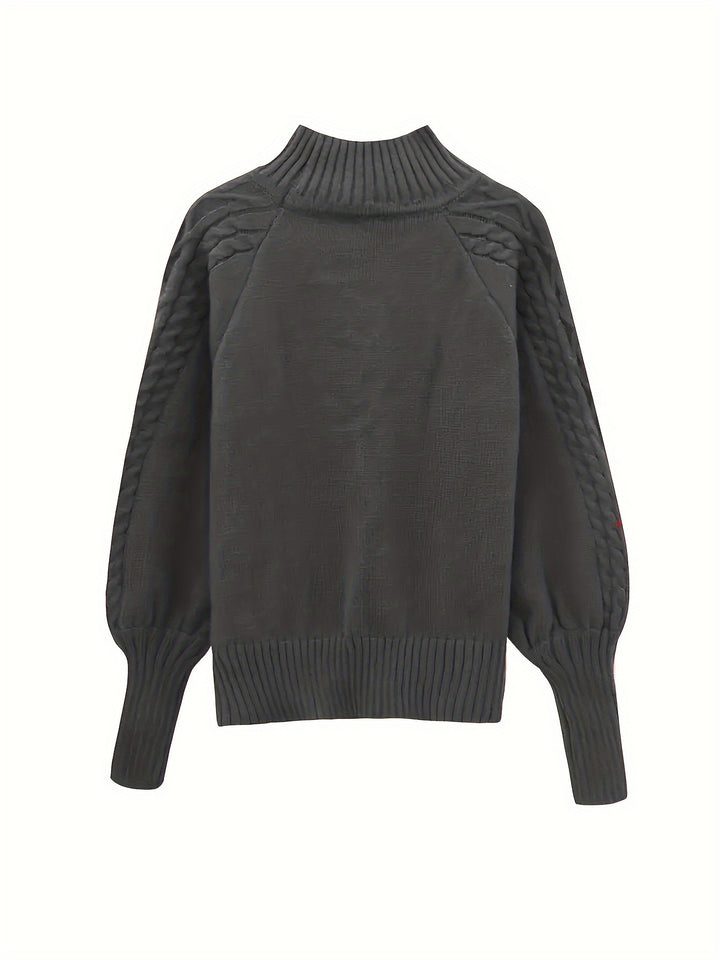 Cozy Fall Sweater for Women with Half-high Collar Pullover