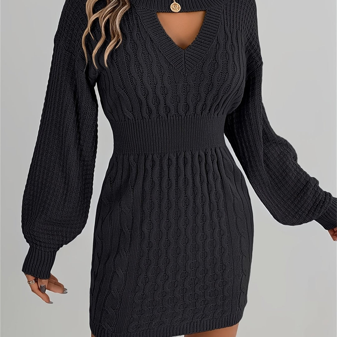 Catherine | Women's Knit Crew Neck Long Sleeve Evening Gown