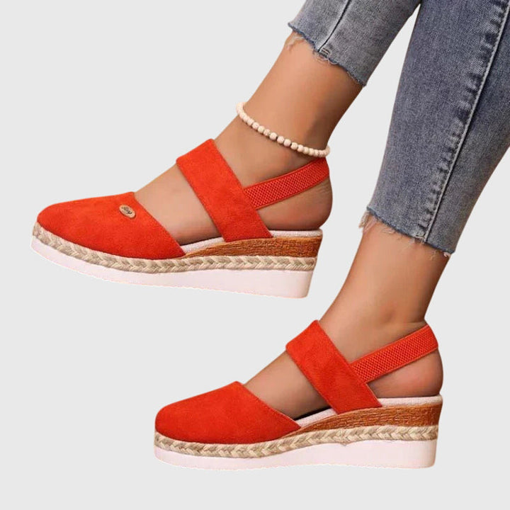 Magnolia | Women's Beaded Stretchy Vacation Cushioned Ankle Strap Sandals