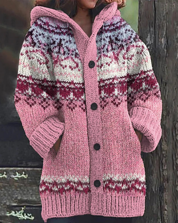 Pandora | Women Hooded Fair Isle Cardigan