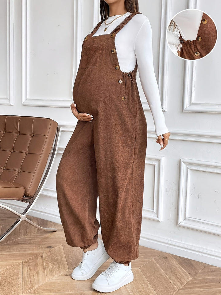Alice | Women's Corduroy Square Neck Sleeveless Casual Overalls