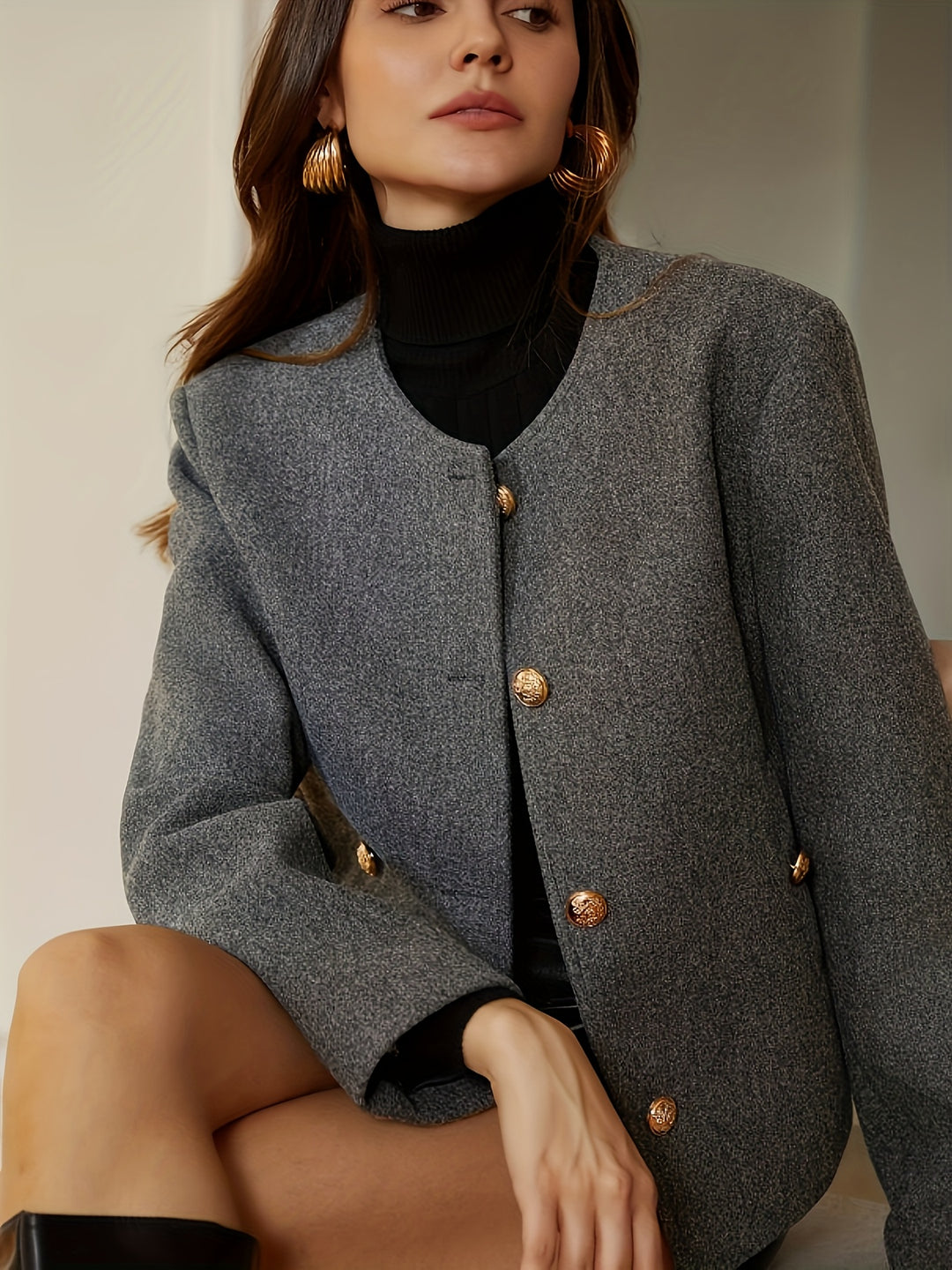 Linda | Women's Gray Casual Coat