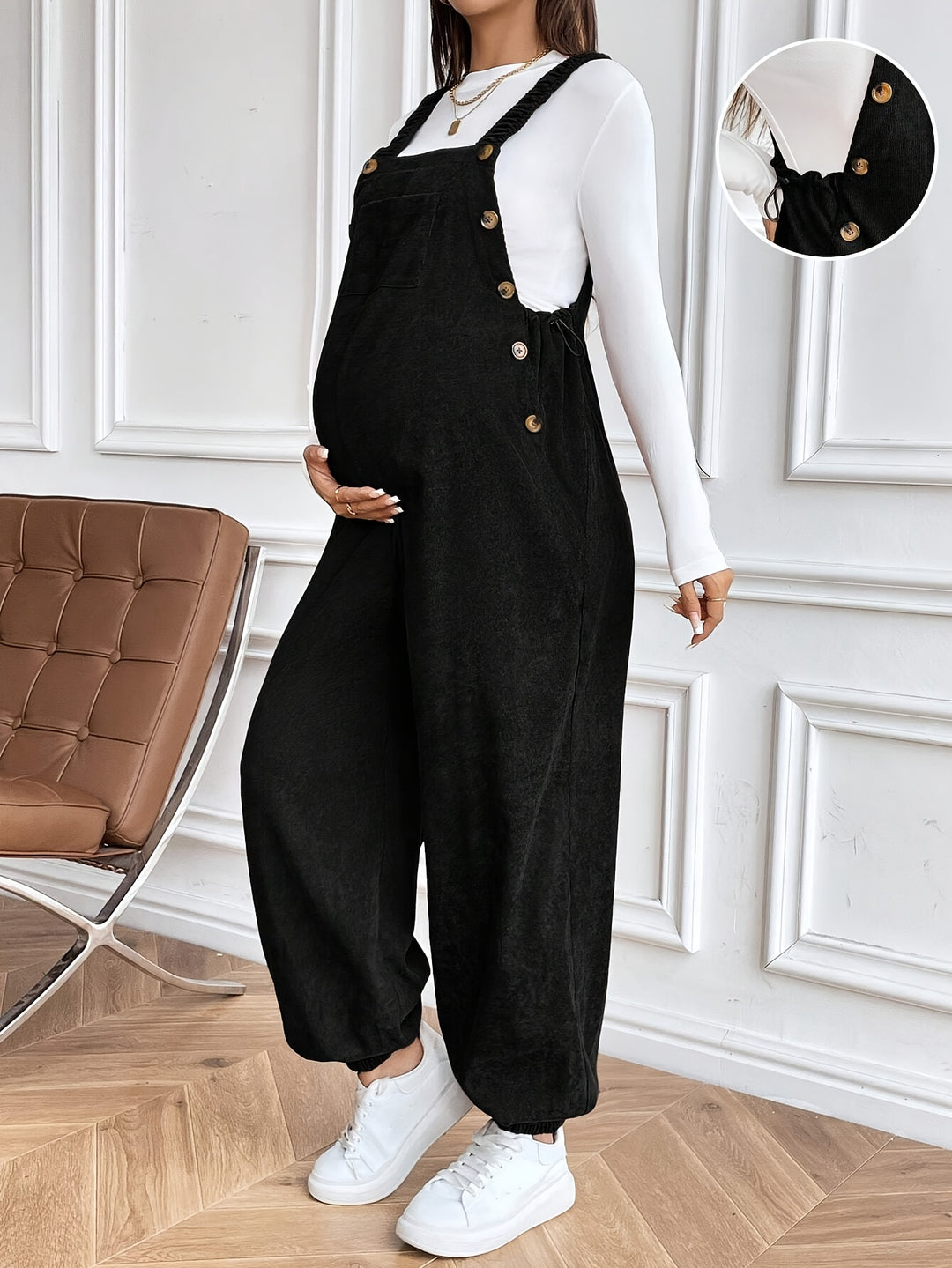 Alice | Women's Corduroy Square Neck Sleeveless Casual Overalls