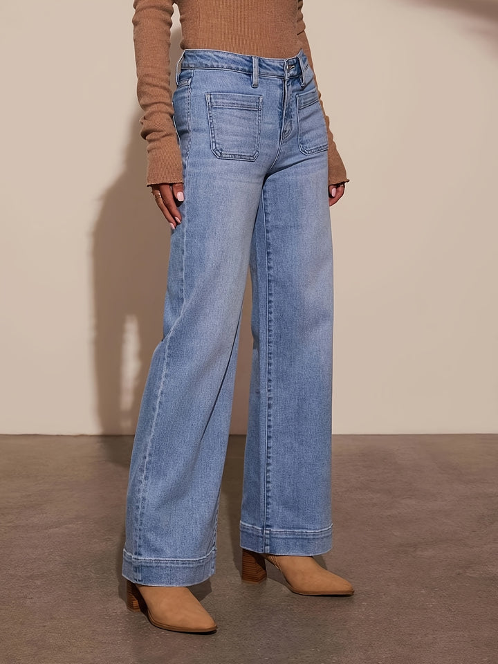 Raegan | Women's Denim Wide Leg Casual Relaxed Jeans
