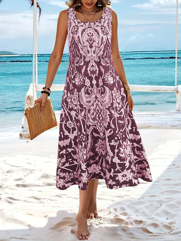 Flavia | Women Boho Printed Midi Dress