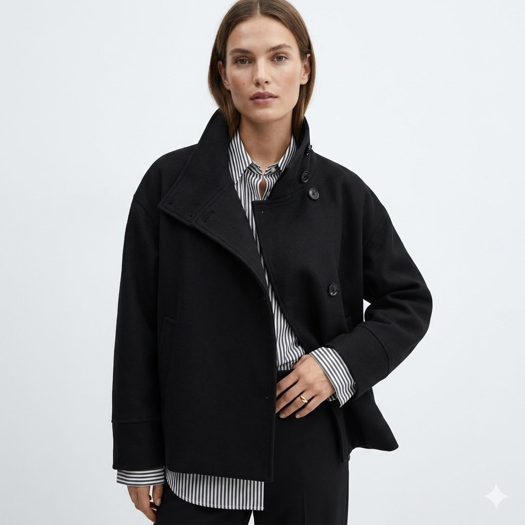 Merryn | Women Asymmetric Collar Short Coat