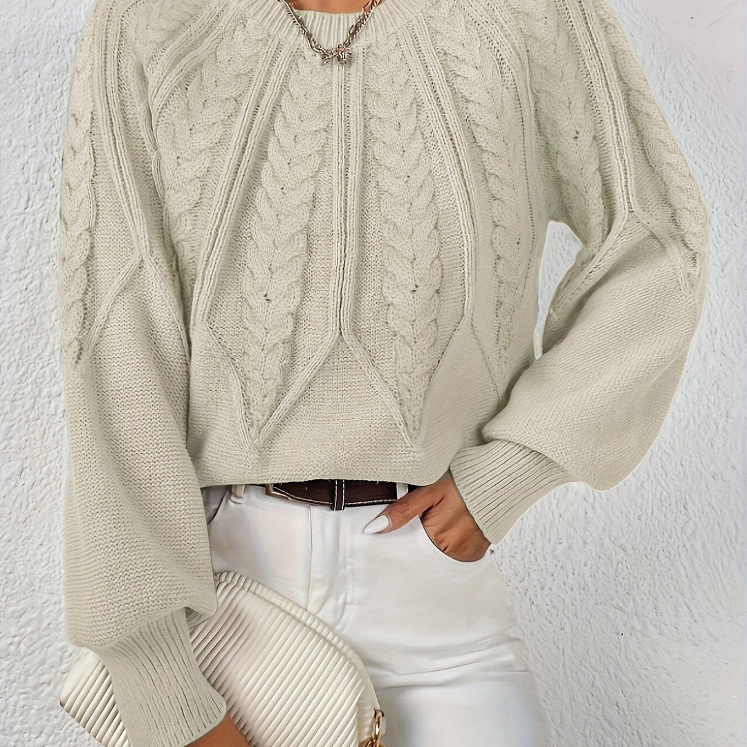 Anselma | Women Raglan Cable Knit Pullover