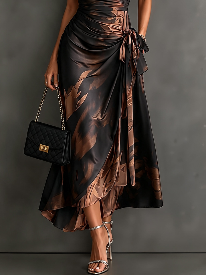 Wrenna | Women Wrap Collar Midi Dress