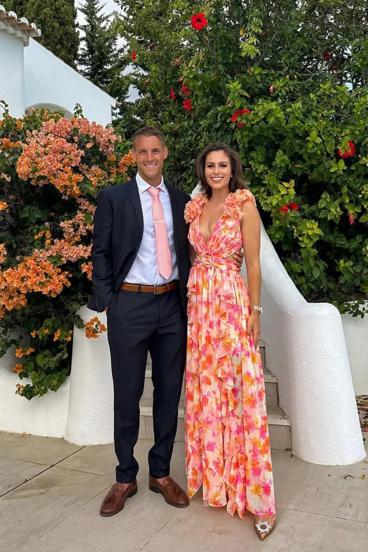 Fionnuala | Women Floral Ruffle Wedding Guest Dress